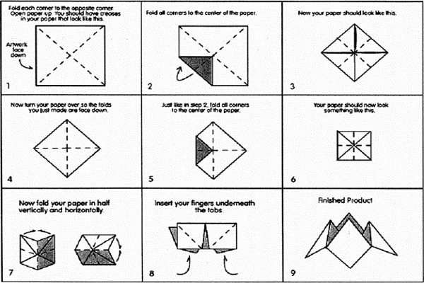 How To Fold Cootie Catcher Template