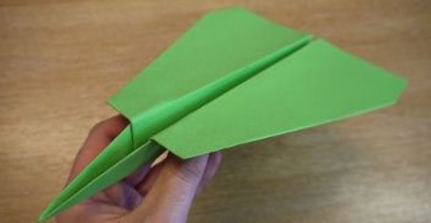 Straight Fold to Make a Paper Airplane